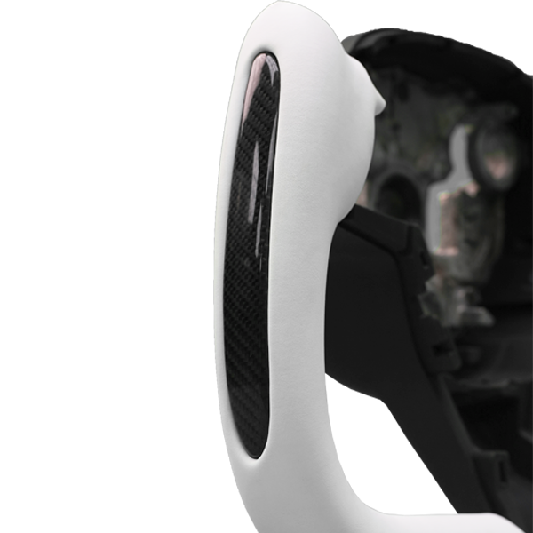 T House Yoke Steering Wheel White - Side Carbon Fiber (Bright)