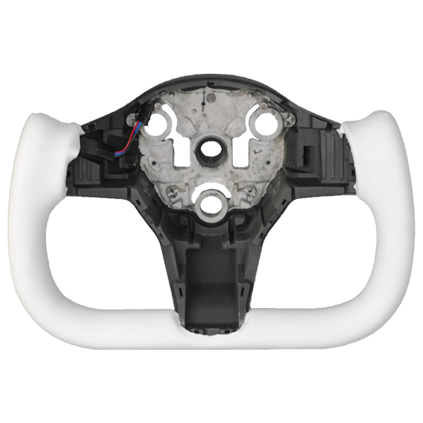 T House Yoke Steering Wheel White - Side Carbon Fiber (Matte)