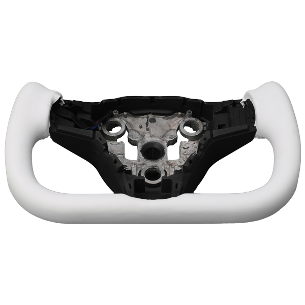 T House Yoke Steering Wheel White - Side Carbon Fiber (Bright)