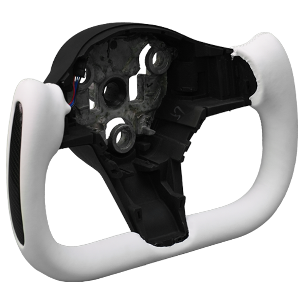 T House Yoke Steering Wheel White - Side Carbon Fiber (Bright)