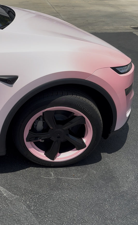 T HOUSE Pink Wheel Covers/Hub Caps 19 inches -Model Y