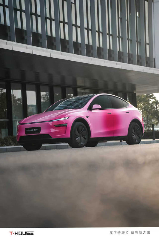 羞羞粉 Shine Pink Vinyl Wrap Tesla ModelY Juniper