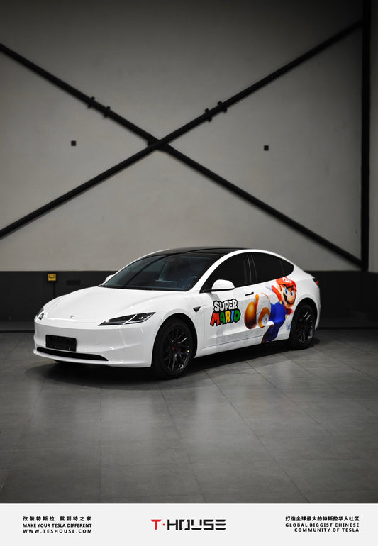 Super Mario Vinyl Wrap Tesla Model3