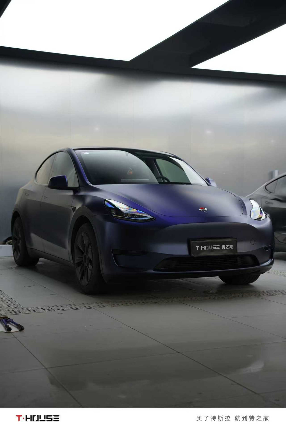 黑幻蓝 Black Vision Blue Vinyl Wrap Tesla ModelY