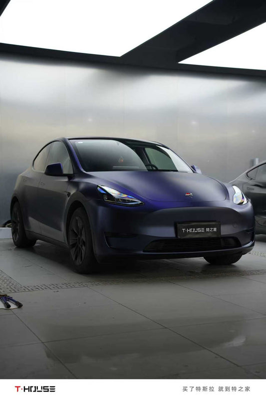黑幻蓝 Black Vision Blue Vinyl Wrap Tesla ModelY