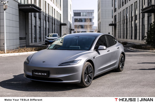 AMG 山灰Mountain Gray Vinyl Wrap Tesla Model3