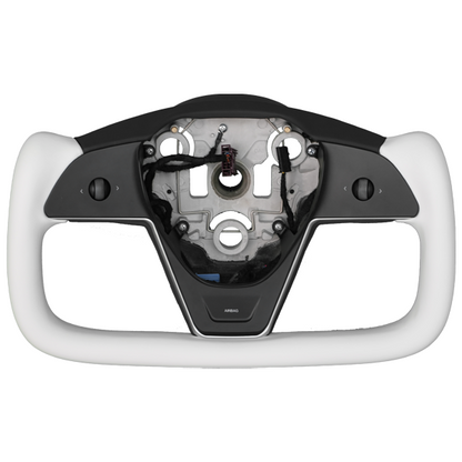 New Yoke Steering Wheel White (Price includes installation)