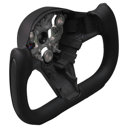 Yoke Steering Wheel Black - Side Carbon Fiber (Matte)(Price includes installation)