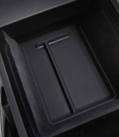 Center Console & Armrest Storage Box with Silicone Mats, 4-Piece Set