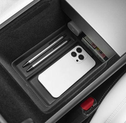 Center Console & Armrest Storage Box with Silicone Mats, 4-Piece Set