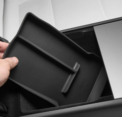 Center Console & Armrest Storage Box with Silicone Mats, 4-Piece Set