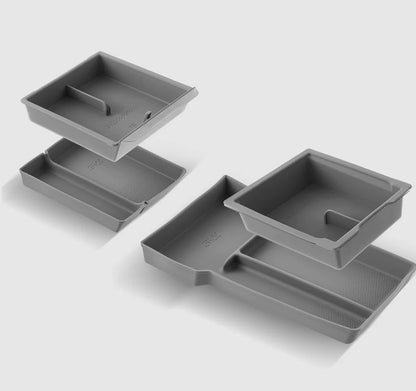 Center Console & Armrest Storage Box with Silicone Mats, 4-Piece Set