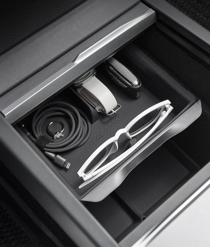 Center Console & Armrest Storage Box with Silicone Mats, 4-Piece Set